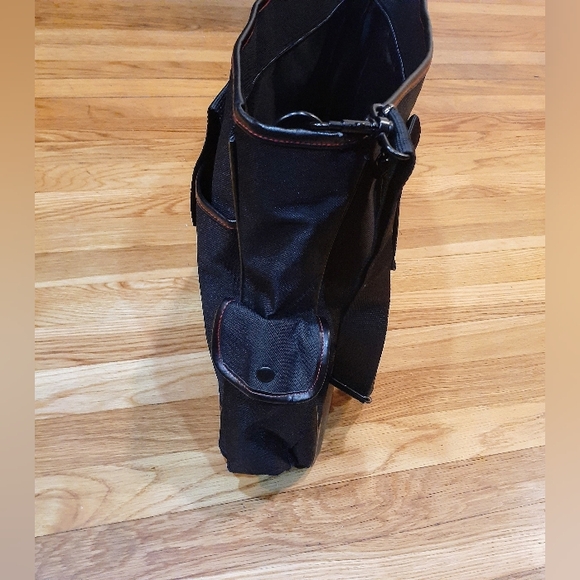 POLO RALPH LAUREN Tote Bag Large  Black /  Red Canvas Embroidered Vintage 90's - Picture 4 of 5